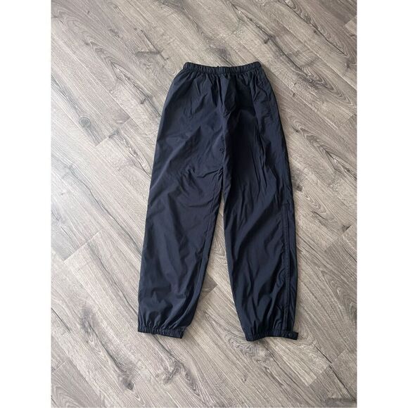 Rei Windbreaker Track Pants Men Black Nylon Ankle Zip Vintage Tapered size M - Picture 1 of 9